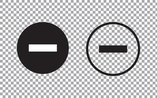 Minus round isolated icon, minus circle two way icon with editable stroke, Rounded delete button vector