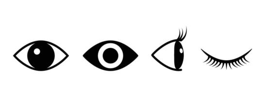 eye icon set. eyesight symbol. Retina scan eye icons. Simple eyes collection. vector