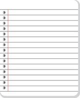 Realistic workbook torn paper sheets. Mockup sheets of paper torn from a notebook. Blank gridded notebook. vector