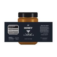 Honey label sticker and honey design banner, Honey Packaging, Bee honey, Label for print, Print ready file, vector