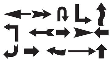 Arrows big black set icons. Arrow Cursor icon. Arrow collection. Modern simple arrows. eps 10 vector