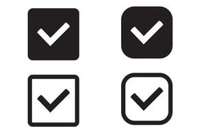 checkbox icon. Thin, Light Regular And Bold black style design isolated on white background vector