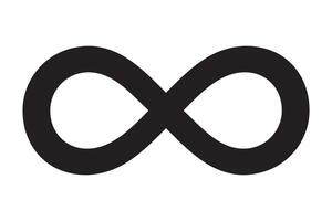 Black infinity symbol icon. Simple flat design element. Infinity Icon for Graphic Design Projects vector