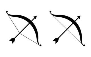 Archery or bow and arrow icon on white background. simple silhouette icon . vector