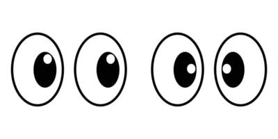 Eyes icons set, Cartoon and comic style eyes, look or glance sign collection, eye expression symbol on white background. vector