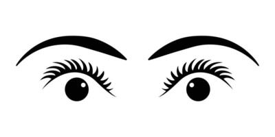 pair of eyes with eyebrows eyelashes , Woman eye icon. Human eye symbol for web or print design. vector