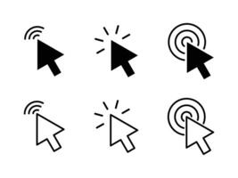 Click icon set. pointer arrow icon. cursor icon . Pointer cursor computer mouse icon collection. Clicking cursor, pointing hand clicks icons. vector
