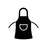 apron Solid icon. outline silhouette apron icon isolated on white background vector