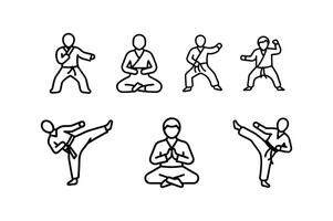 Modern Karate Pose Icon for Fitness Projects. vector