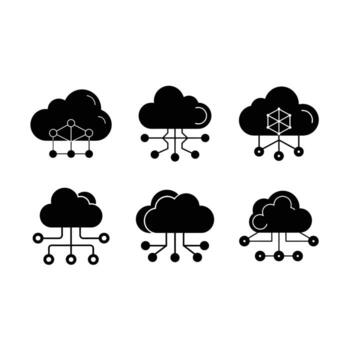 Cloud Network Graphic - Perfect for Digital Projects and IT Visualizations vector