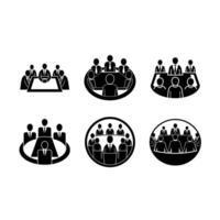 design of a professional meeting icon for business and digital use vector
