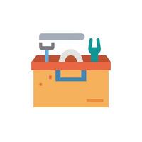 a toolbox with tools in it on a white background vector