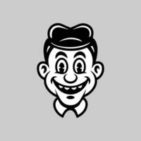 a cartoon man with a smile on his face vector