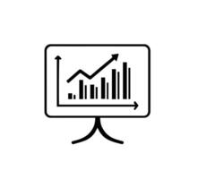 Financial Chart Silhouette, Professional Data Visualization and Analysis vector