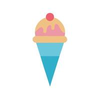 Flat Illustration of Ice Cream Cone on White Background vector