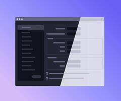 Black and White interface theme of computer program. Monitor Brightness illustration vector