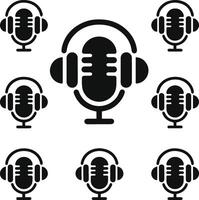 Microphone icon symbol vectors on white background