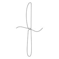 Knife in one continuous line. One line drawing, minimalism. vector