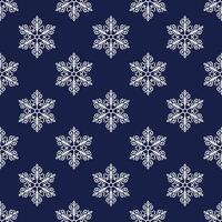 Snowflakes seamless pattern, hand drawn line illustration. Graphic outline doodle drawing. Christmas and New Year background for frosty winter design, gift wrapping, packaging, textile vector