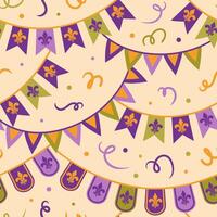 Seamless pattern colorful garland with fleur de lis for fun and cheer at all your celebrations and holiday events. for design projects, showcasing intricate details and classic style vector