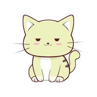 anime cartoon cute cat vector