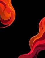 Abstract black background with wave line effect vector