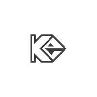 EK, KE, E AND K Abstract initial monogram letter alphabet logo design vector
