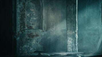 Ruins of an Ancient Monastery Illuminated by Soft Light at Dusk video