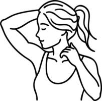 Elegant Line Art of Woman in Relaxed Pose with Minimalist Style vector