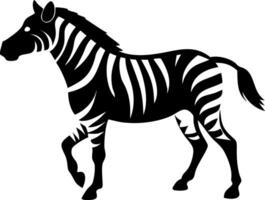 Zebra Silhouette Illustration with Bold Stripes on Neutral Background vector