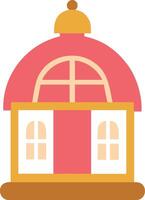 Colorful Dome Shaped Building with Arched Windows and Decorative Elements vector