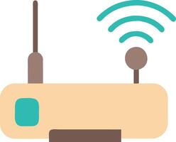 Wireless Router Illustration with Antennas and Signal Waves vector