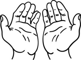 Illustration of Open Palms Expressing Receiving or Offering Gesture vector