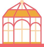 Colorful Geometric Greenhouse Illustration with Bold Architectural Design vector