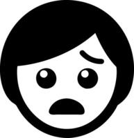 Surprised Facial Expression Simple Graphic vector