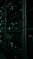 network server room with servers running processes video