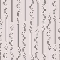 seamless pattern with doodle thin candles vector