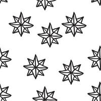 seamless pattern with doodle rose of winds vector