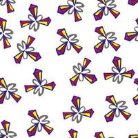 seamless pattern with abstract crosses and flowers vector