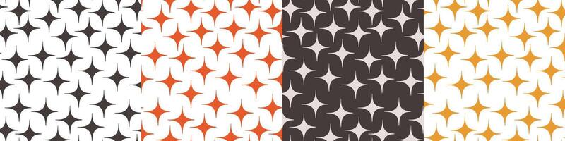 set of seamless patterns with stars vector