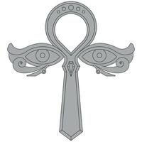 Ansate cross with eyes of Horus vector