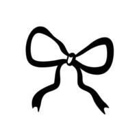 A black and white drawing of a bow vector