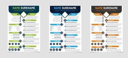 Modern and Minimal CV or Resume Template with a Unique Professional Concept vector