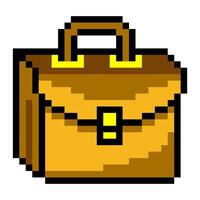 Briefcase in pixel art style vector