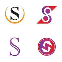 a set of four different logos with different colors, letter s vector