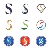 a set of six different logos with different colors, letter s, vector