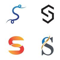 a set of four logos with a snake and letter s, letter s, vector