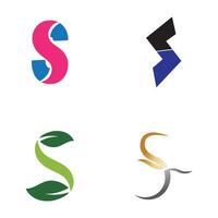 a set of four different logos with different colors, letter s vector