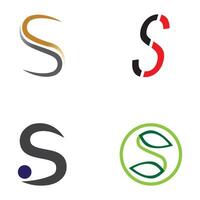 a set of four different logos with different colors, letter s, vector