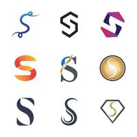 a set of six different logos with different shapes, letter s vector